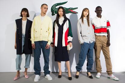 ‘Backstage’ del último desfile de Lacoste en París.