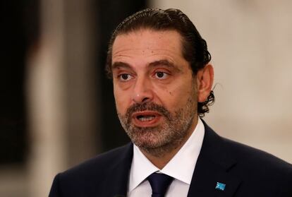 Saad Hariri, este jueves en el palacio presidencial de Baabda en Beirut.