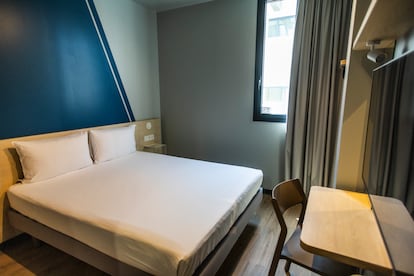 Una habitación en el hotel Ibis Budget Madrid Albasanz, en Madrid. 