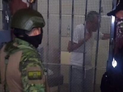 El exvicepresidente Jorge Glas en una celda de detención en Ecuador, el 6 de abril 2024.