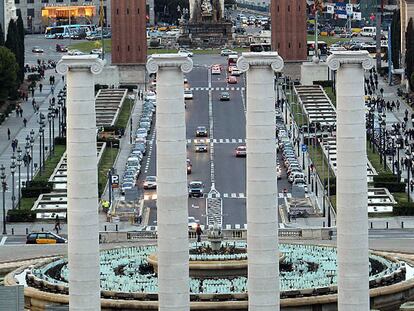 Las 'Quatre columnes', sin andamios
