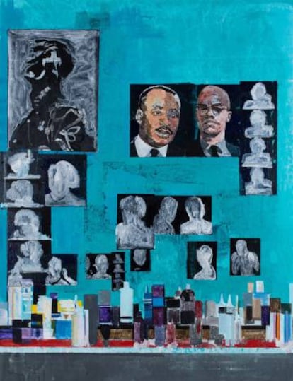 Obra 'Is it OK to be black?', de Hurvin Anderson, uno de los finalistas de los premios Turner 2017 en la Tate Britain de Londres.