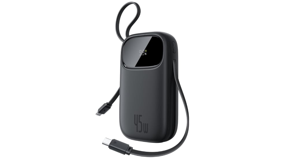 Batería externa de 20.000 mAh con doble cable de carga.