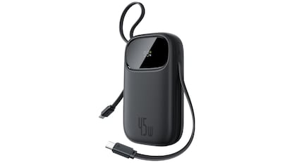 External battery with two connection cables.
