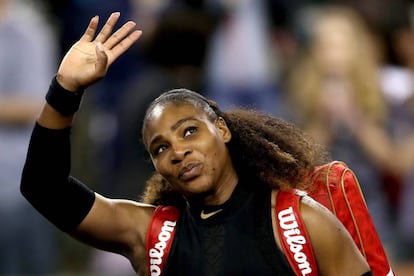 Serena celebra su triunfo en Indian Wells.