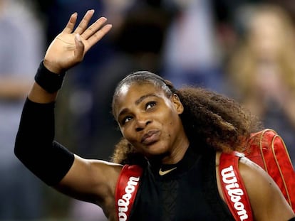 Serena celebra su triunfo en Indian Wells.