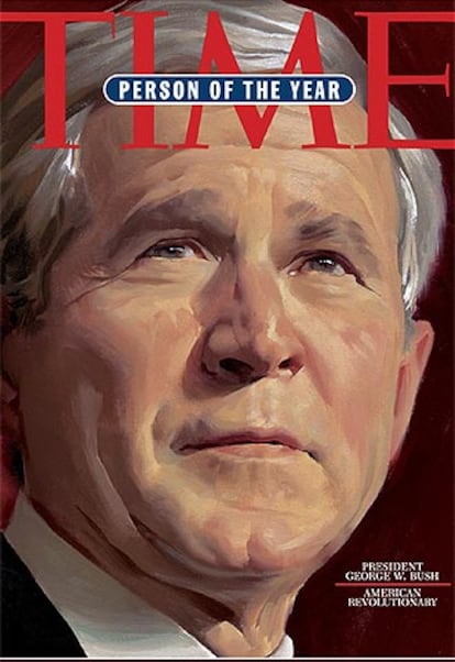 El presidente de Estados Unidos, George W. Bush, en la portada de <i>Time</i>, que le considera hombre del año.