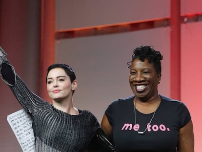 Las actrices estadounidenses promovieron la campaña #MeToo contra el acoso sexual.