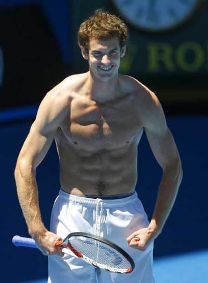 Andy Murray, durante un entrenamiento de ayer en Australia.