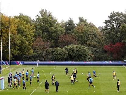 Argentina, este mi&eacute;rcoles, en las instalaciones de Pennyhill.