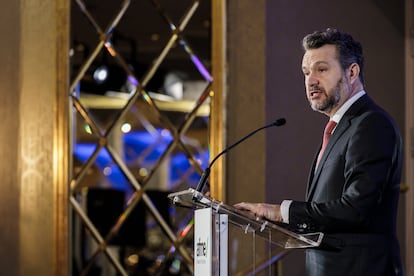 El presidente de la CNMV, Rodrigo Buenaventura, en la conferencia anual de mercados financieros españoles organizada por AFME.