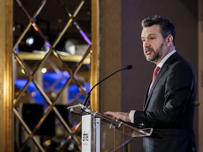 El presidente de la CNMV, Rodrigo Buenaventura, en Madrid durante una conferencia anual de mercados financieros españoles organizada por AFME.