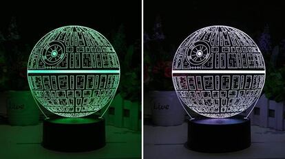 De las cosas de Star Wars para regalar en el Día del Padre, la lámpara Estrella de la Muerte es una buena elección.