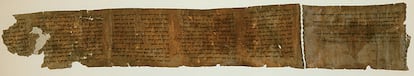 Imagen del rollo del Deuteronomio que narra los 10 mandamientos. Es la copia más antigua conservada del pasaje bíblico.