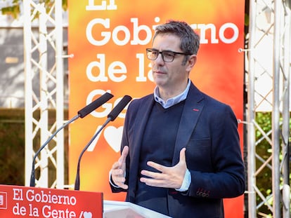 Félix Bolaños, ministro de la Presidencia, en un acto del PSOE.