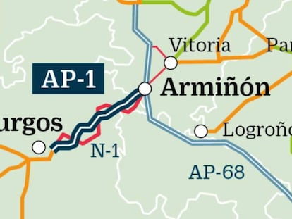 Transportes invertirá 287 millones en ampliar la 'nacionalizada' AP-1 con un tercer carril