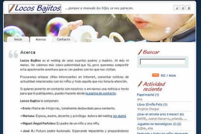 Una de las páginas del blog &#39;Locos bajitos&#39;, dedicado a la paternidad.