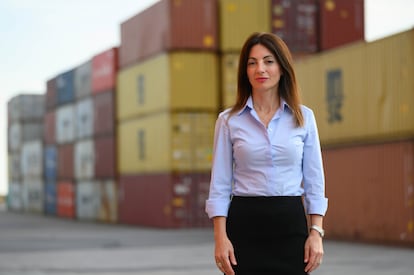 Rosario Soto, presidenta de la Autoridad Portuaria de Almería, en una imagen facilitada por la APA.