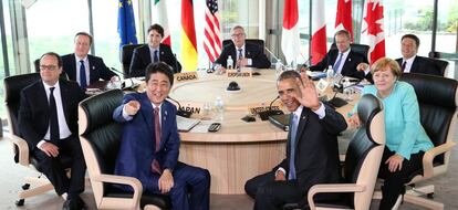 Los líderes del G-8, en su última reunión en Japón.