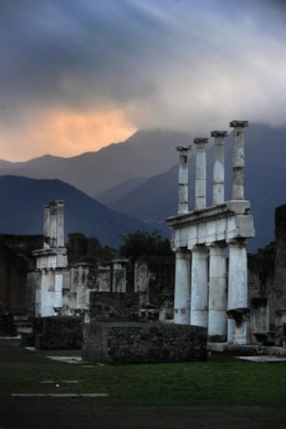 As ruínas de Pompeia.