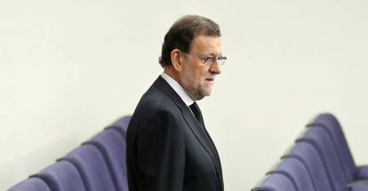 Mariano Rajoy, presidente del Gobierno en funciones, en La Moncloa.