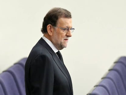 Mariano Rajoy, president del Govern en funcions, a la Moncloa.