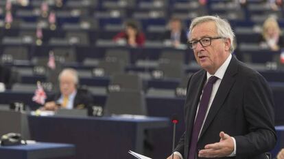 El presidente de la Comisi&oacute;n Europea, Jean-Claude Juncker, en el pleno del Parlamento Europeo del 26 de octubre.