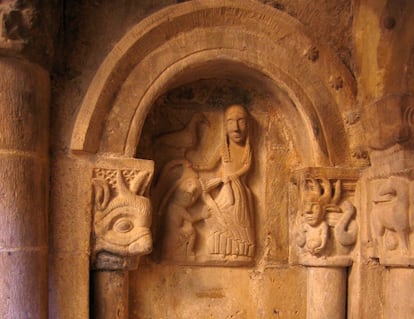 Santa Juliana con el diablo, en Santa María de Siones (Burgos).