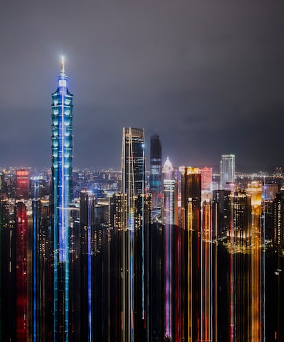 Vista del Taipei 101, el edificio más alto de Taiwán. 