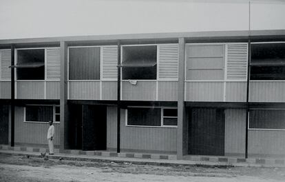 Las casas para los trabajadores en Isla del Morro, en Tumaco, en 1947.