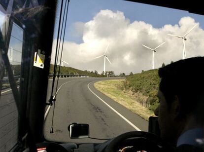 Un parque e&oacute;lico en Outes. 