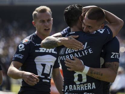 Los futbolistas &#039;felinos&#039; celebran el tanto de Castillo