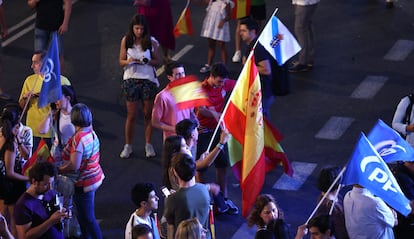 Election night at PP headquarters in Madrid.