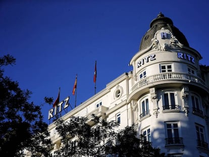 Fachada del hotel Ritz de Madrid, en una imagen de archivo.