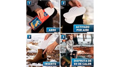 Plantillas calentadoras sobre fondo blanco.