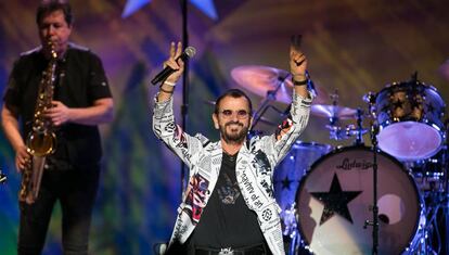 Ringo Starr, ayer, en el Palau Sant Jordi.