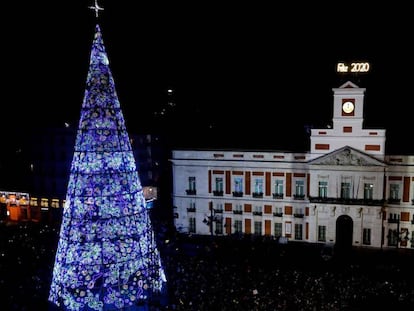 Celebración de fin de año en la Puerta del Sol.