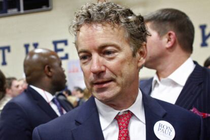 El senador republicano Rand Paul, en un reciente acto electoral en Manchester.