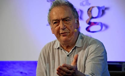 El director de cine Stephen Frears, durante su intervención en el Hay Festival.