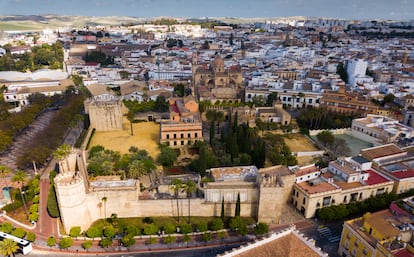 Veduta aerea di Jerez de la Frontera (Cadice, Spagna).