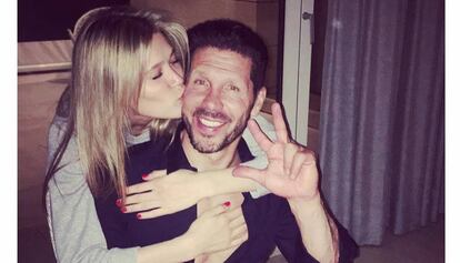Cholo Simeone y Carla Pereyra.