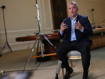 El presidente de Colombia, Iván Duque, durante una entrevista en junio pasado.