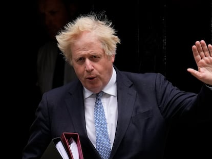 Johnson abandonaba Downing Street, en Londres, el 25 de mayo de 2022.