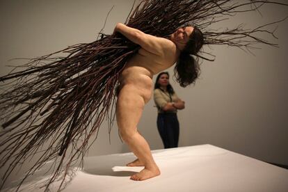 'Woman with sticks' (Ron Mueck)..