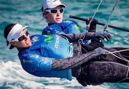 Berta Betanzos y Tamara Echegoyen, campeonas mundiales de vela de 2011.