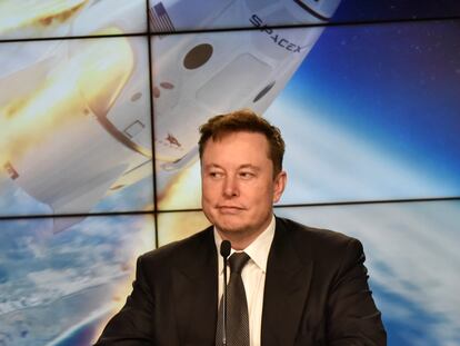El consejero delegado de Tesla, Elon Musk, durante una rueda de prensa sobre un proyecto espacial, el pasado 19 de enero.
