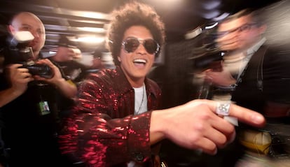 Bruno Mars, en la ceremonia de los premio Grammy celebrada en enero en Nueva York.