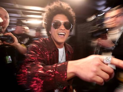 Bruno Mars, en la ceremonia de los premio Grammy celebrada en enero en Nueva York.