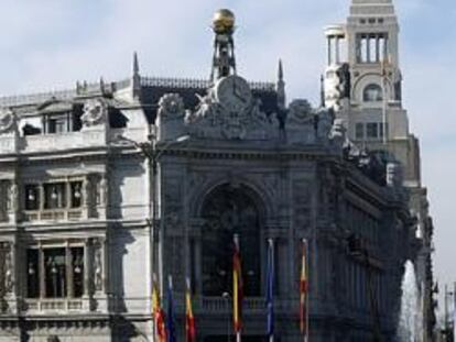 Fachada de la sede del Banco de España en Madrid.