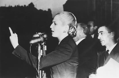 En 1947, el Congreso argentino aprobó una ley impulsada por Evita que otorgó el voto a la mujer. La primera votación ocurrió en 1951, año en el que fue reelegido su esposo.